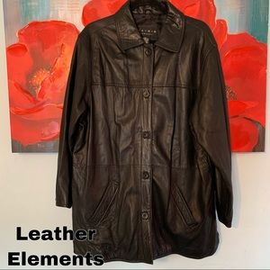 Leather Elements size 1X black jacket coat